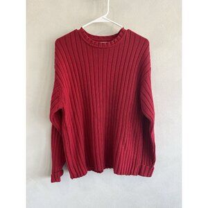 Vintage Gap Sweater Mens Red Long Sleeve Pullover Cotton Ribbed